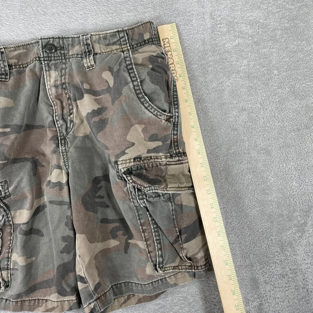 Old Navy Cargo Shorts Mens 32 Camo Green Baggy Y2K Cotton Outdoor Skater Work